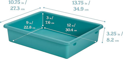 ECR4Kids Letter Size Plastic Tray Organizer with Lids, Small, Storage Bins, Contemporary, 10-Piece
