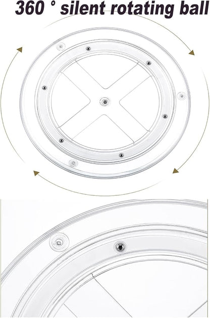 2 Pack Clear Lazy Susan Turntable Organizer, 9.25Inch 360 Rotating Makeup Organizer for Vanity, Desktop Cosmetics Display Cabinet and Perfume Organizer for Small Spaces in Kitchen, Bathroom, Dorm
