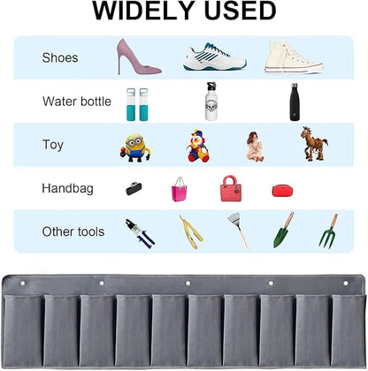 RVZONE RV Shoe Pockets 10 Pockets & 6 Pockets Heavy Hanging Bedside Storage Organizer with Sturdy Hooks Storage Pockets Hangs on bed for Shoes Toys and Tool Accessories