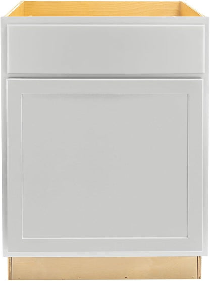 Quicklock RTA (Ready-to-Assemble) | Base Kitchen Cabinets - Shaker Style | Made in America (Pure White, 24" Wx34.5 Hx24 D Base)