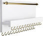 SANY DAYO HOME 27 Hooks Wall Mounted Necklace Holder 14 x 6 inch Hanging Rustic Wooden Jewelry Organizer with Removable Bracelet Rod and Shelf for Kids, Girls, Women - Ivory White