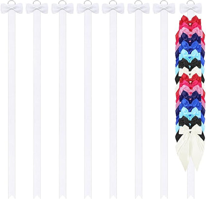 8 Pcs Bow Holder for Girls Hair Bows, Ribbon Hair Bow Organizer for Girls Women, Wall Hanging Clip Hairs Accessories Organizer Bedroom College Dorm Decor(White)(White)