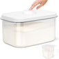 TBMAXS Airtight Flour Container 6.34 QT, Clear PET Plastic Food Storage Container Bin with Pop Up Lids For Rice Flour Sugar, Dry Food Holder for Kitchen Pantry Organization and Storage