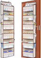 WishJazz Over the Door Organizer, 6 Shelf 50 lbs Load door organizer hanging, No Tilt Closet Organizers and Storage for Bathroom, Bedroom Nursery Newborn, Baby Necessities, Kitchen, Craft Storage