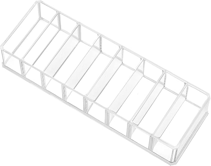 HBlife 2 Pack Clear Acrylic Makeup Compact Organizer, 8 Spaces Vanity Organizer Stand Eyeshadow Pallet Storage for Lipstick Bronzer Powder Highlighter, Skincare Cosmetic Display Cases for Bathroom