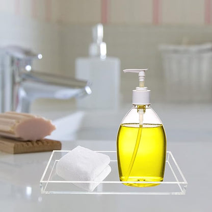 Acrylic Vanity Tray for Organizing, Clear Bathroom Trays for Counter, Desk, Dresser