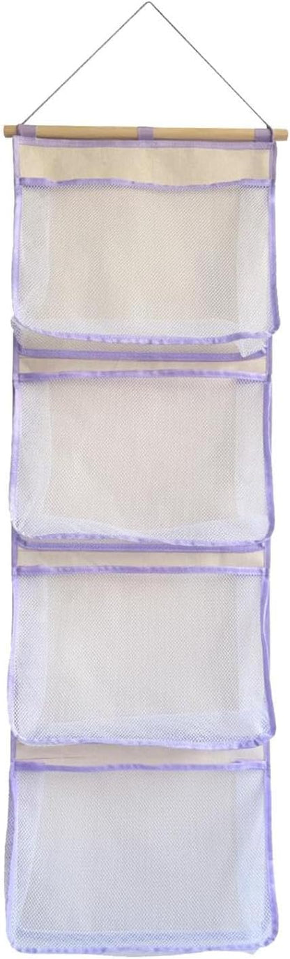Yajuyi Over Door Organizer Hanging Storage Organizer,Stuffed Animal Storage, Accessory Holder for Shoes, Purple