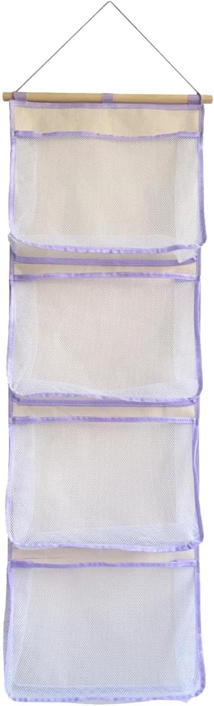 Yajuyi Over Door Organizer Hanging Storage Organizer,Stuffed Animal Storage, Accessory Holder for Shoes, Purple