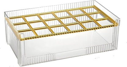18 Grids Lipsticks Organizer, Clear Acrylic Lip Gloss Holder and Storage Display Case for chapstick, Lip Balm, Makeup (1 Pack)