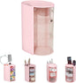 Hair Accessories Organizer,Rotating 3-Tier Pink Storage Tower,Multifunctional Rotatable Holder for Hair Accessories,Hair Clips,Bows,Scrunchies,Makeup Brush Holder,Pink Vanity Accessories