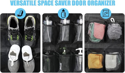 Over the Door Shoe Organizer 28 Mesh Pockets Hanging Shoes storage Shoe Rack for Closet Entryway Bedroom Bathroom Pantry Shoe Holder for Men Sneakers, Women High Heeled Shoes, flip flops