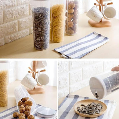 Zerodeko Clear Snack Storage Tank 11.25 Inch Airtight Food Container for Pasta Cereal Noodles Kitchen Organization