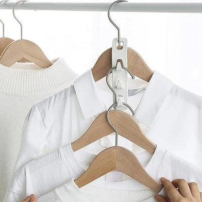 Space Saving Cascading Clothes Hanger Hooks, 12-Pack Multi-Function Cabinet Organizer for Pants, Bags & Accessories – Thick PP Material, Compatible with All Standard Hangers
