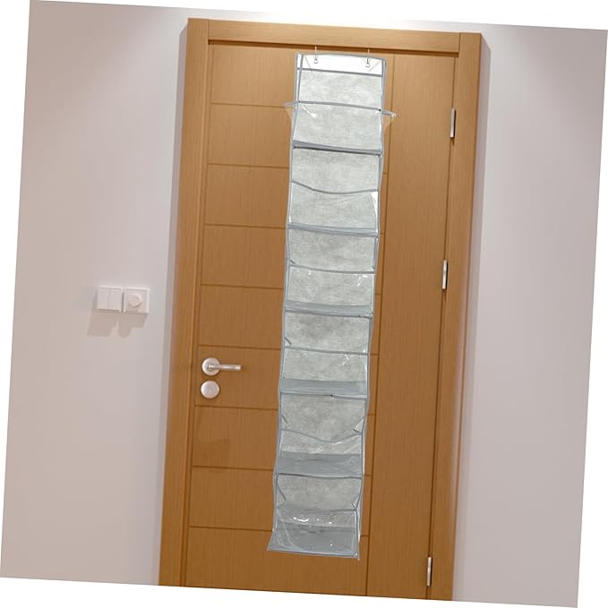 Over the Door Storage Organizer with Clear Pockets Hanging Storage Pouch for Shoes Bags Space Saving for Home Organization and Decluttering