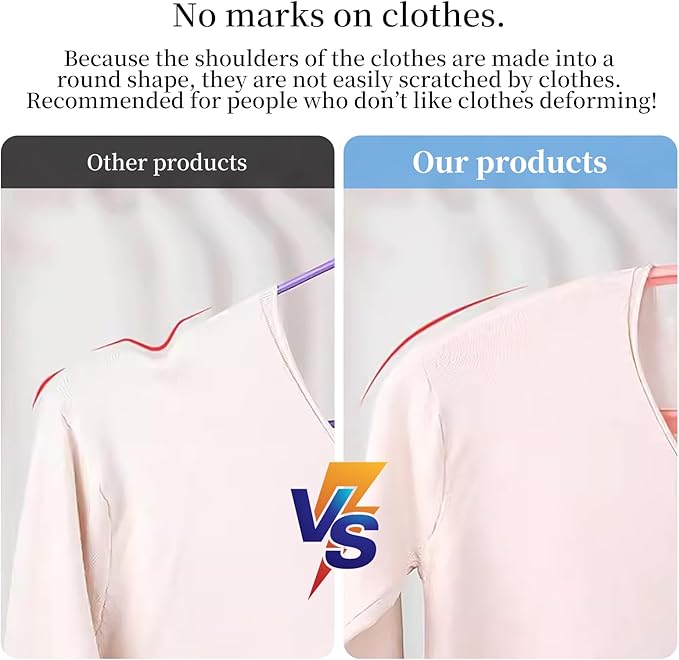 Plastic Clothes Hanger, Extra Thick Plastic Wide Shoulder Adult 360 Degrees Rotate Slip Resistant Standard Clothing Hanger Ideal for Everyday Use Pink 10 Pack