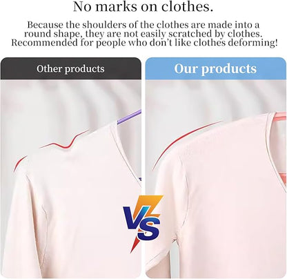 Plastic Clothes Hanger, Extra Thick Plastic Wide Shoulder Adult 360 Degrees Rotate Slip Resistant Standard Clothing Hanger Ideal for Everyday Use Pink 10 Pack