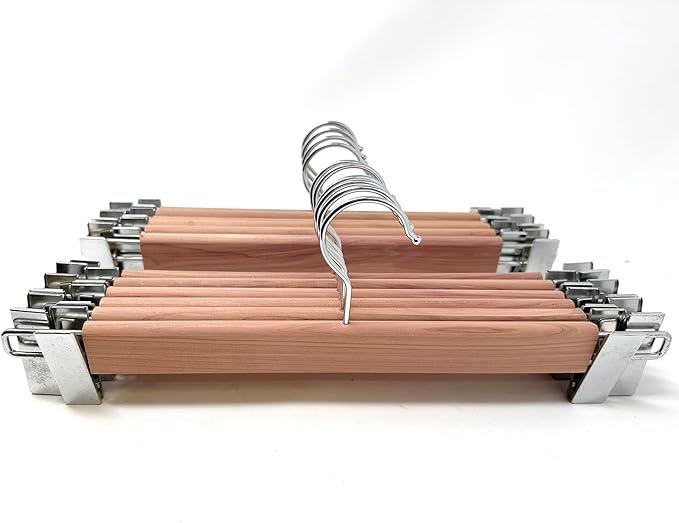 Cedar Elements Heavy Duty Cedar Pant Hangers/Skirt Hangers – 12/Box