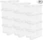 Sterilite 12 Pack Hinged Lid Storage Box, Stackable Organizing Container Bins, 4 Quart, Clear