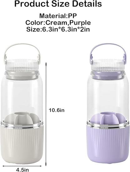 360 Rotating Makeup Brush Holder Organizer, Purple Plastic Cosmetic Organizer with Cleaning & Drying Function, Makeup Brush Holder for Vanity, Desktop, Bathroom