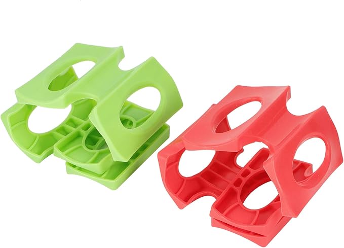 2 Pack Bottle Stacking Mat,Silicone Bottle Stacker Foldable Silicone Wine Stacker Set Fridge Wine Holder Beer Can Racker Bottle Holder for Cans and Wine Bottles,Red Green
