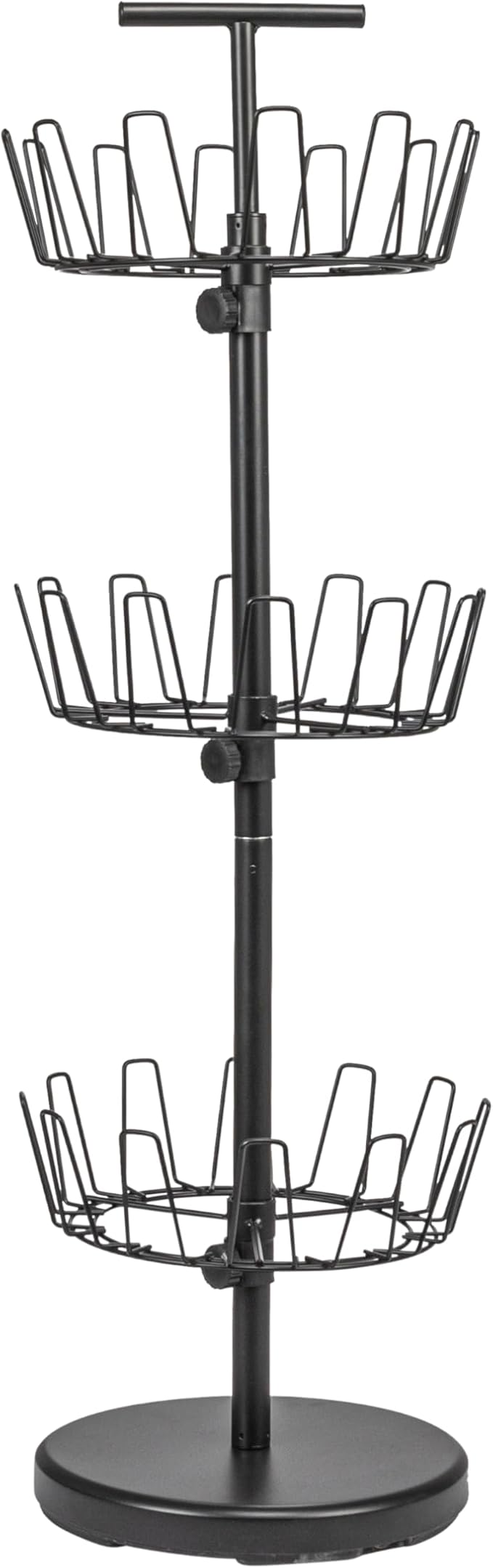 Household Essentials 3-Tier Shoe Storage Tree, Matte Black