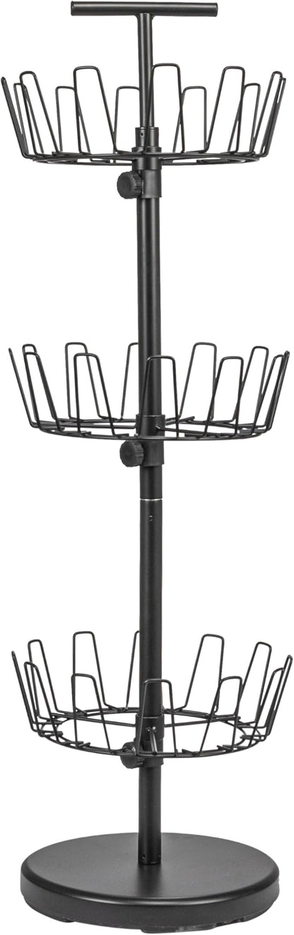 Household Essentials 3-Tier Shoe Storage Tree, Matte Black