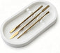 1PC Oval Nail Tray with Rest - Manicure Tool Holder, Jewelry Cosmetic Nail Decorations Organizer, Plaster Storage Tray, White, 7.09" Lx3.74 Wx0.59 H