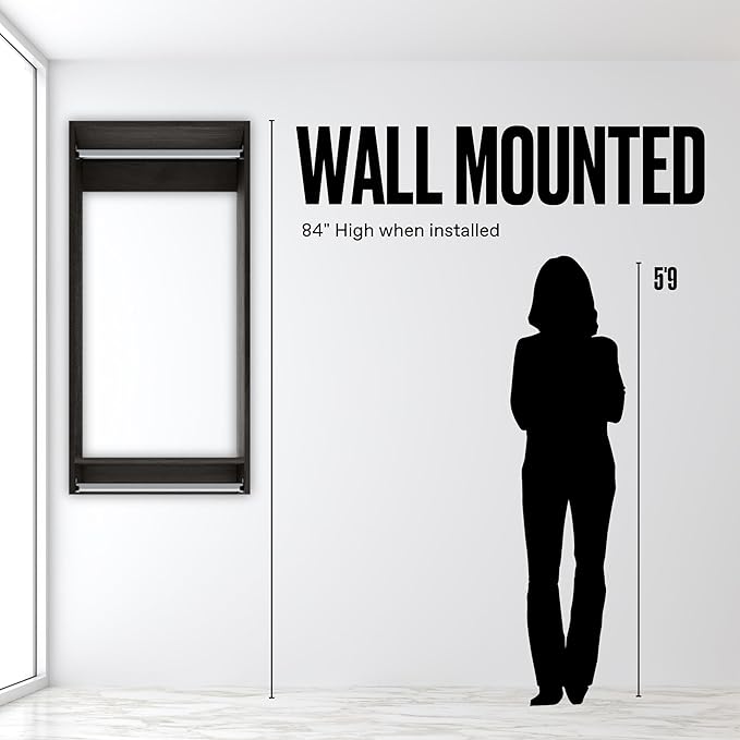 Medium Hanging Closet Unit - Modular Closet System For Hanging - Corner Closet System - Closet Organizers And Storage Shelves (Grey, 24 inches Wide) Closet Shelves