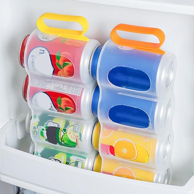 3pcs Food Containers Lids Airtight Can Dispenser Fridge Can Holder Soda Organizer