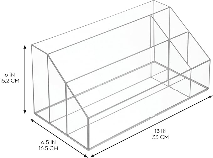 iDesign 5-Section Makeup Organizer - Countertop Organizer for Cosmetics - Set of 2 - Clear
