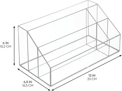 iDesign 5-Section Makeup Organizer - Countertop Organizer for Cosmetics - Set of 2 - Clear