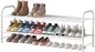 LINZINAR Shoe Rack Long 2 Tier Shoe Storage Organizer Metal Wide Shoe Shelf for Closet Entryway Bedroom 18 Paris Large Capacity, White