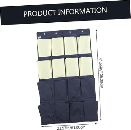 Alipis Over the Door Shoe Organizer Bag Oxford Hanging Storage Pouch for Bedroom Bathroom Kitchen Space Saving Hanging Shoe Organizer for Closet Wall in Blue and Yellow
