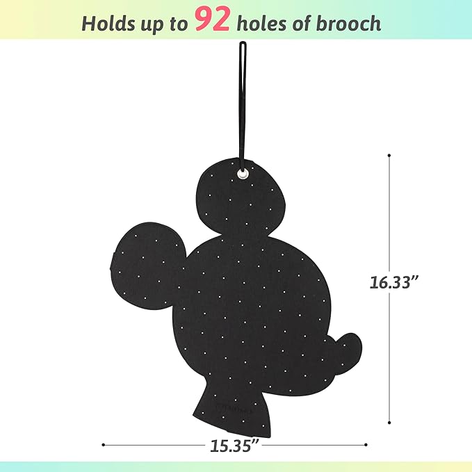 Hanging Brooch Pins Organizer Enamel Pin Display Cute Cartoon Shape Brooch Pin Display Storage Holder for Brooch Pin(Without Accessories ) (black-mouse-hole)