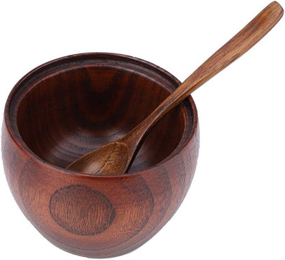 Seasoning Pot, Wood Spice Box Sugar Bowl Seasoning Jar Salt Cellar Box Spice Jar Seasoning Container Storage Box with Spoon and Lid for Kitchen