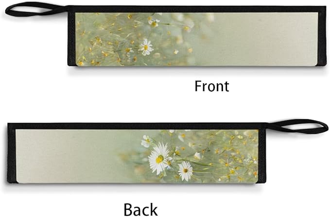 Portable Tableware Carrier Pouch Cutlery Bag Silverware Organizer Accessories for Travel Camp Party, Daisy Field Green