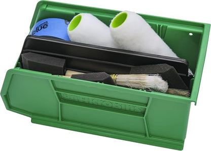 Akro-Mils 30230 AkroBins Plastic Storage Bins, Space-Saving Stackable Bins for Garage, Pantry, Craft Organization, 11" x 5" x 5", Green, 12-Pack