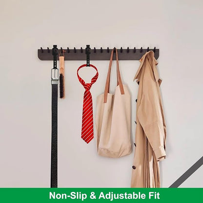 30Pcs Belt Hangers Black Plastic Hanger Hooks for Belts and Ties Closet Organizer Holder for Men Bulk Hangar Storage for Efficient Closet Belt and Tie Management