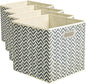 Amazon Basics Collapsible Cube Storage Organizer Bins, 24-Pack, 10.5 x 10.5 x 11 inches, Chevron Grey