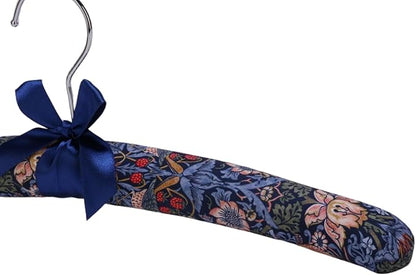 Anti-slip Satin Padded Clothes Hangers with Rotatable Hooks No Shoulder Bump for Women Heavy Sweaters, Coats, Suits with Floral Set of 5 (Strawberry And Bird)