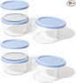 12-Piece Glass Food Storage Containers Set (6 Containers + 6 BPA-Free Lids) | 2-Cup, Leakproof | Microwave, Freezer, Oven & Dishwasher Safe | Ideal for Meal Prep & Pantry Organization, Lavender Blue