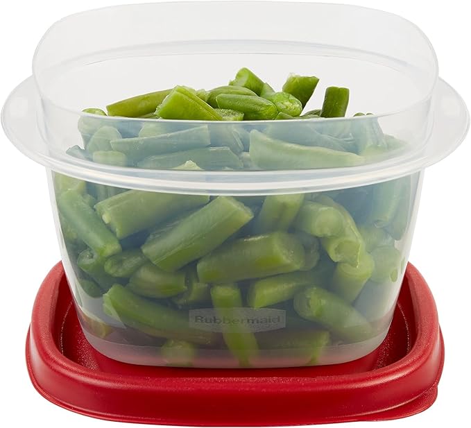 Rubber maid Food Storage Containers Two Cup Food Storage Containers 7 Piece Set, Easy Find Lids, 3 Containers, 3 Lids Chalk Pen And Chalk Labels