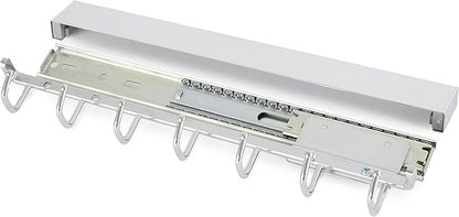 Rev-A-Shelf Sidelines 14" Pull Out Sliding Deluxe Belt, Scarf, Tie Accessory Organization Rack Holder Hanger with 7 Hooks, Chrome, CBRSL-14CR-1