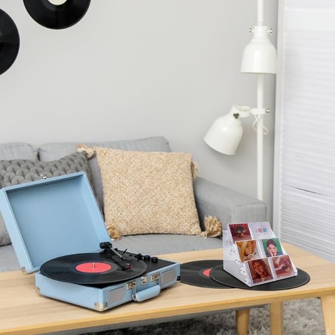 Acrylic CD Holder 6 Layers Storage Organizer CD Cases Nail Polishes Storage Holder Stand Cosmetic Organizer Rack Acrylic Makeup Display Shelf Clear Cosmetic Display Shelf for DVD Case