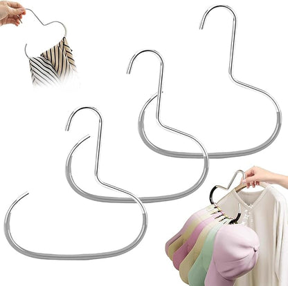 Durable Steel Hangers: Maximize Closet Space with Versatile Storage, Multifunctional Stainless Steel Hat Hangers, Heavy Duty Space Saving Closet Organizer for Hats, Scarves, Belts (Gray,3PCS)