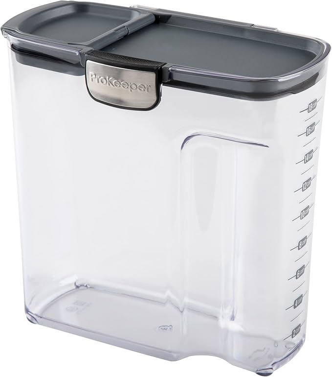 ProKeeper+ by Progressive International Clear Plastic Airtight Food Baker's Kitchen Storage Organization Container Canister Set with Magnetic Accessories (Cereal 4.5-Quart)