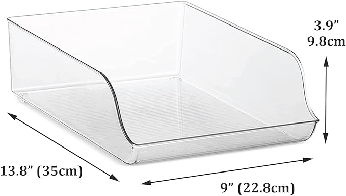 Water Bottle Organizer for Refrigerator, Pantry Organization and Storage Bins, Drink Dispenser for Fridge, Pop Soda Can Holder, Clear Plastic Beverage Rack, Kitchen Cabinets Food Container, Pack of 2
