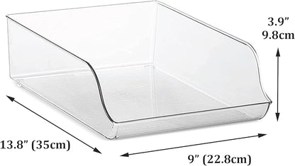 Water Bottle Organizer for Refrigerator, Pantry Organization and Storage Bins, Drink Dispenser for Fridge, Pop Soda Can Holder, Clear Plastic Beverage Rack, Kitchen Cabinets Food Container, Pack of 2