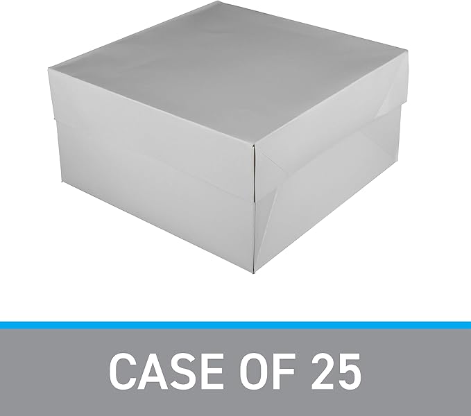 Hat Boxes with Handles - White - 14" x 14" x 7" - Case of 25 - Sturdy White Cardboard Hat Box with Handles - Premium Cardboard Hat Boxes with Lids for Secure Storage - Elegant Hat Box Solution