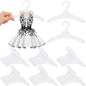 Soulchen 50 Pcs Doll Clothes Hangers for 18 Inch Dolls, White Plastic Clothes Hangers with Non-Slip Clips, Space-Saving Wardrobe Accessories for Gown Dress Outfit